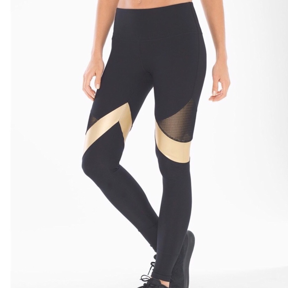 X by Gottex Mesh Black and Gold Leggings (NWT) - Picture 3 of 7
